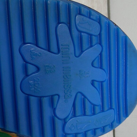 Mini Melissa Girl's Fabula Cage Pattern Grip-Strap Sandals, Blue Size 2 - Picture 10 of 10